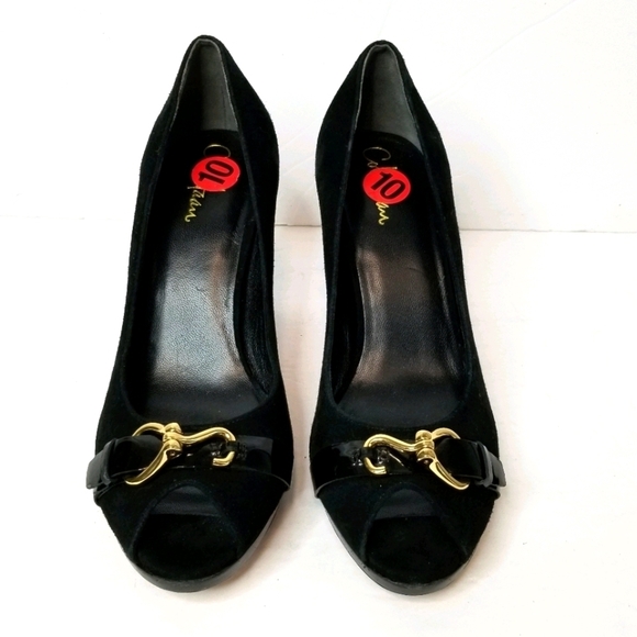 Cole Haan Suede peep toes heels - Picture 1 of 7